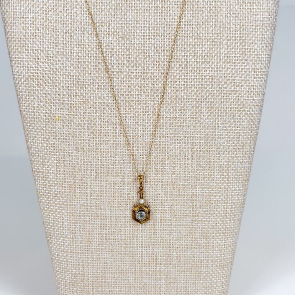Lavaliere 14kt Yellow Gold Edwardian Pendant Necklace